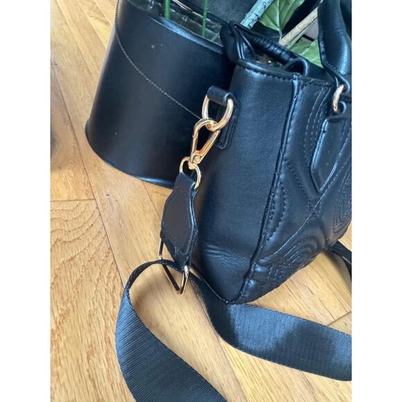 VALENTINO ORLANDI BLACK quilted VEGAN LEATHER BAG PURSE (PU500 - Picture 3 of 10